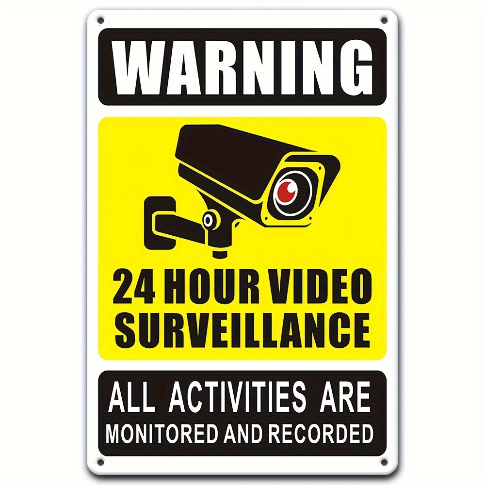 Home Security Items - 24/7 Video Surveillance Warning Sign -