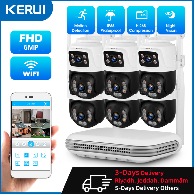 Home Security Battery - KERUI Waterproof 6MP HD Wireless Dual