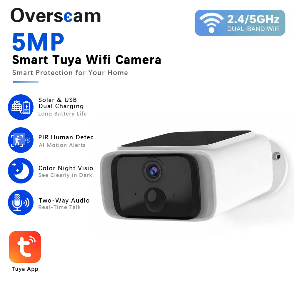Home Security Battery - Tuya 5MP Solar Security Camera Wireless