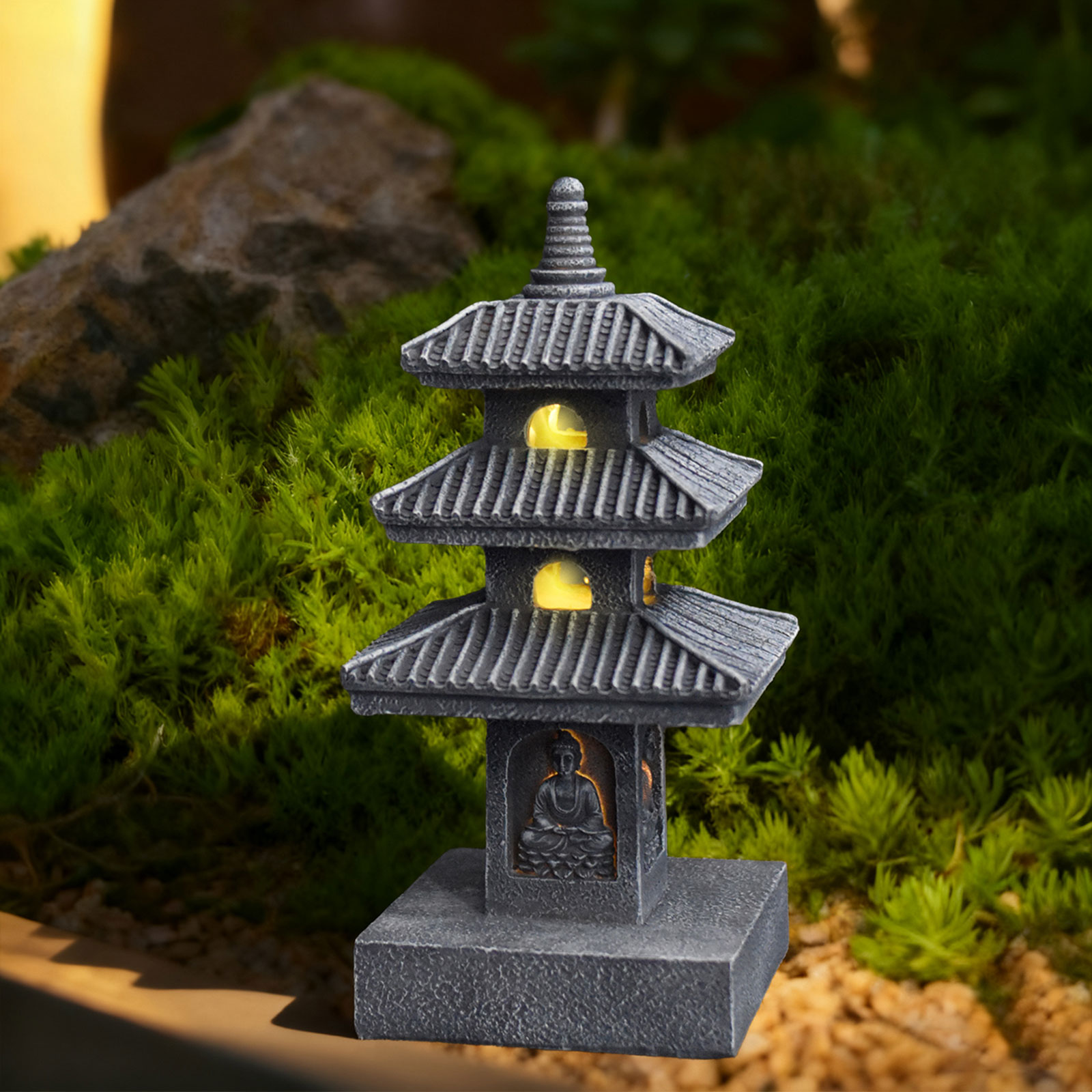 Solar Pagoda Lantern Garden St - Home Security Yard Sign ulasan dan harga