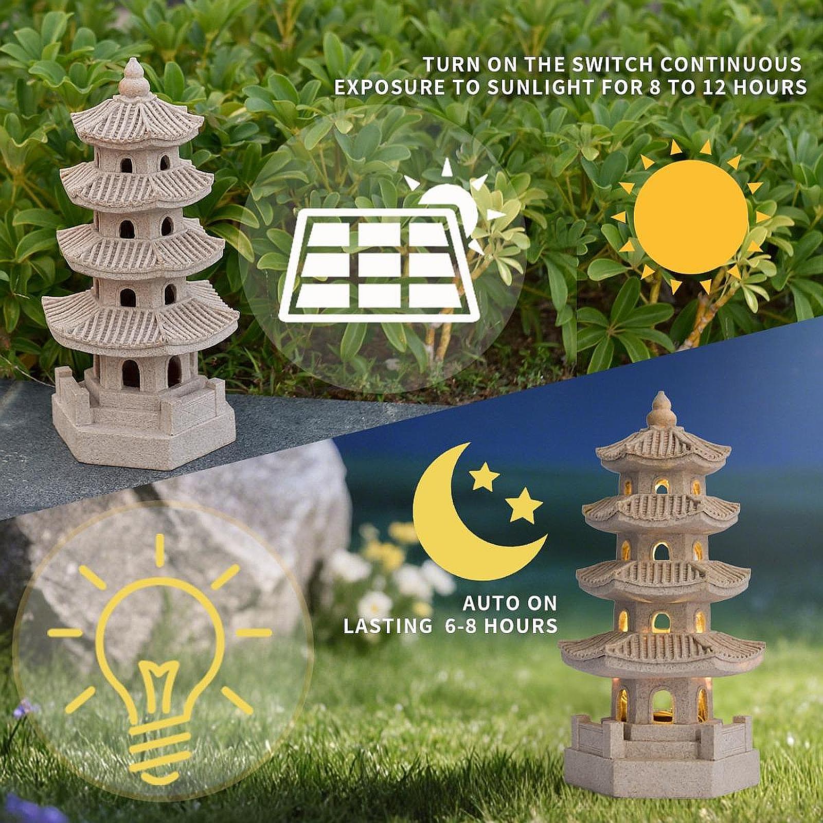 Solar Pagoda Lantern Garden St - Home Security Yard Sign ulasan dan harga
