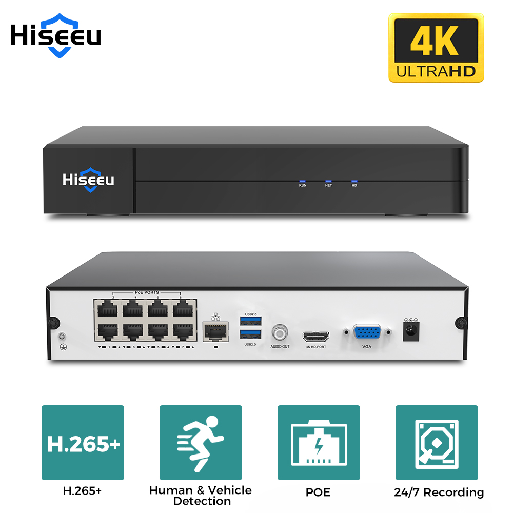 Hiseeu 8CH 4K PoE NVR Network  - Home Security Camera ulasan dan harga