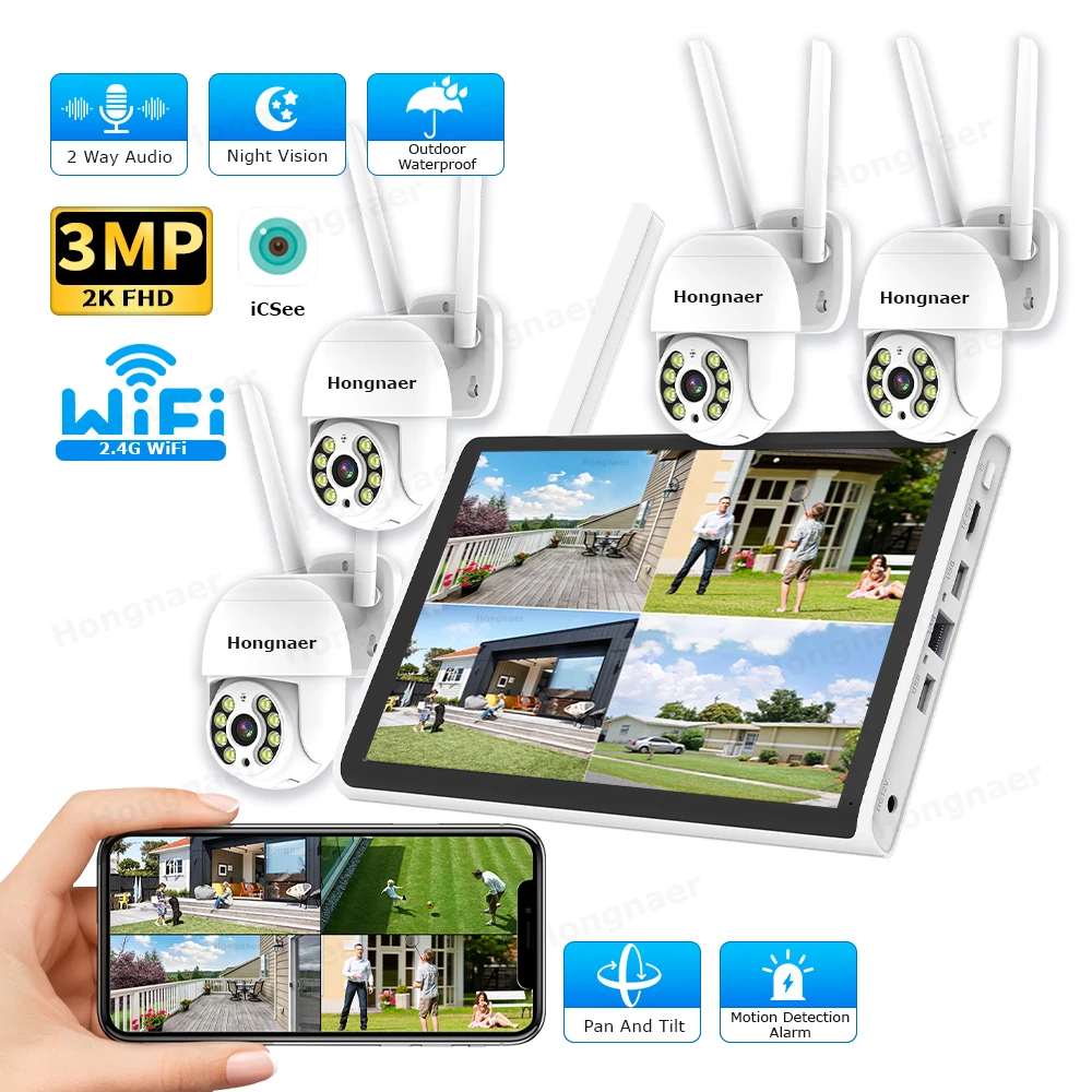 2026 Hongnaer 3MP 4 Channel Wi - Home Security Camera ulasan dan harga