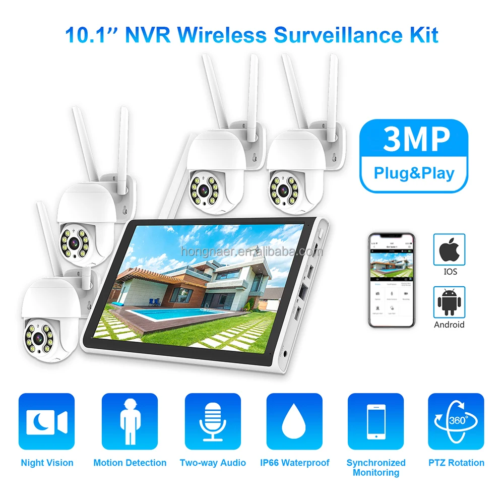 2026 Hongnaer 3MP 4 Channel Wi - Home Security Camera ulasan dan harga