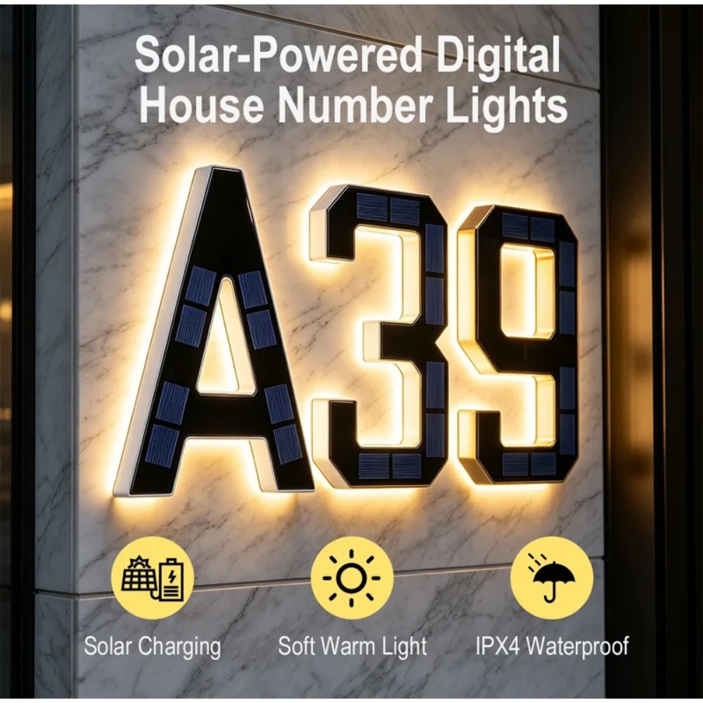 Waterproof Solar House Number  - Home Security Yard Sign ulasan dan harga