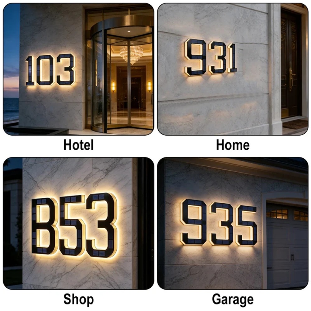 Waterproof Solar House Number  - Home Security Yard Sign ulasan dan harga