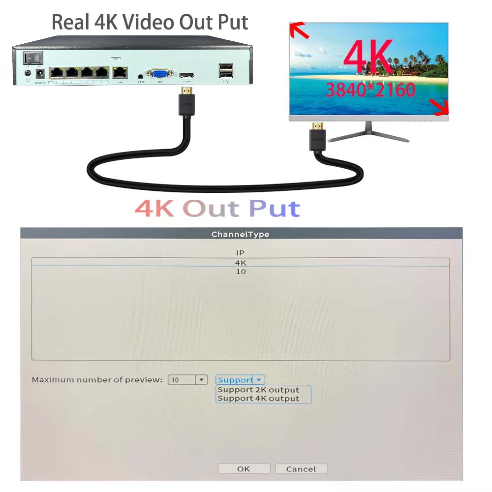 4K 10CH NVR 4/8Port POE For 8M - Home Security Camera ulasan dan harga