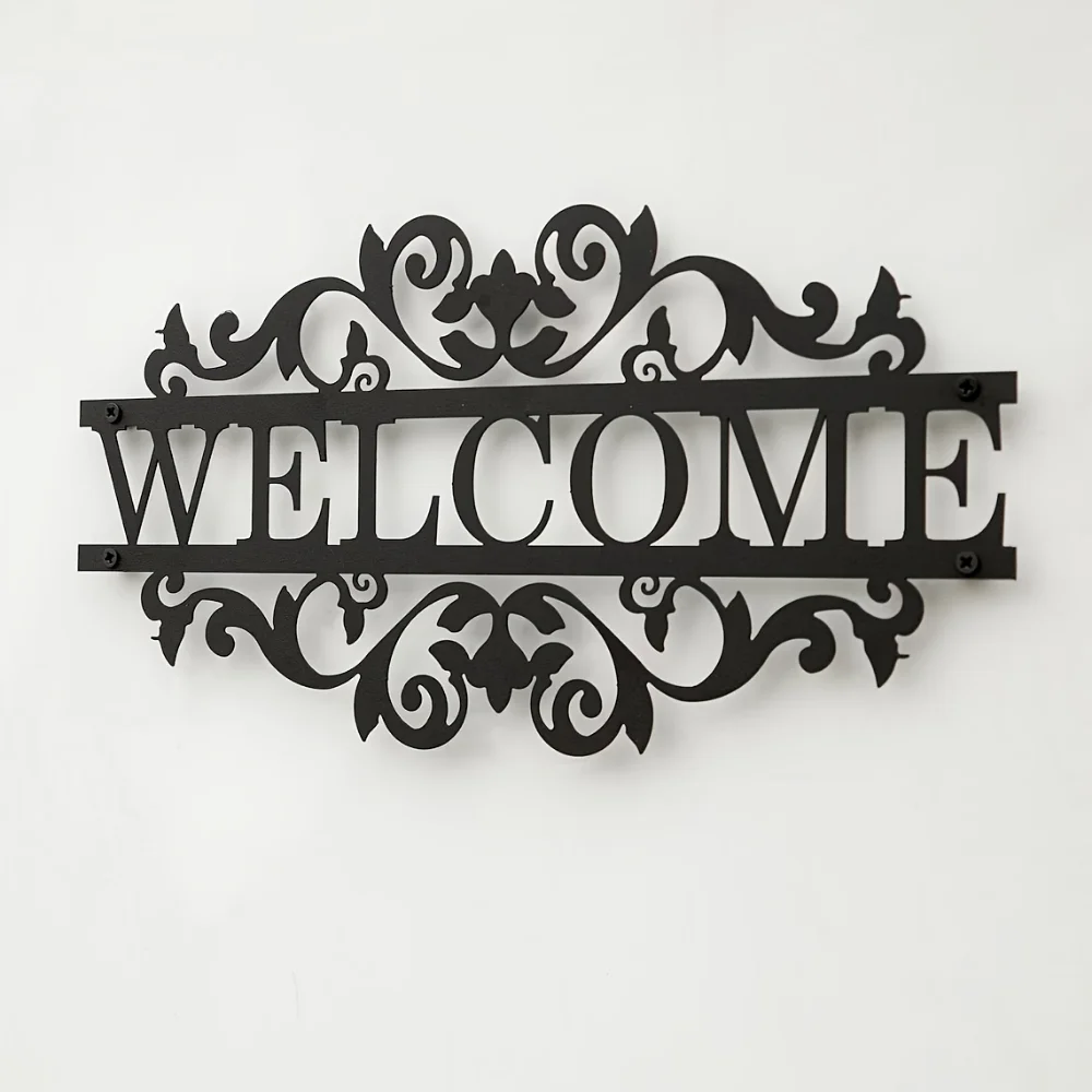 Rustic Metal Welcome Sign with - Home Security Yard Sign ulasan dan harga